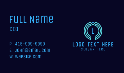 Cyber Software Letter Business Card