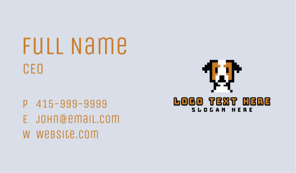 Pixelated Dog Puppy Business Card Design Image Preview