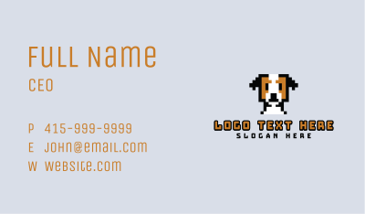 Pixelated Dog Puppy Business Card Image Preview