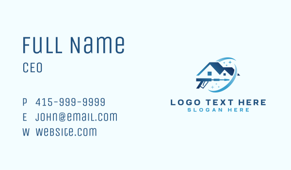 Pressure Wash Clean Business Card Design Image Preview