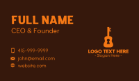 Orange Guitar Keyhole Business Card Design