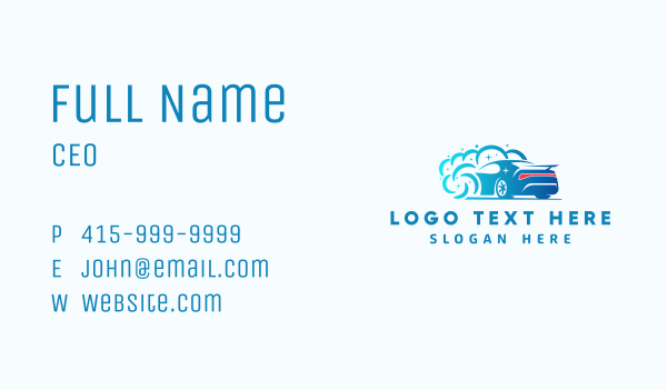 Car Washing Bubbles Business Card Design Image Preview