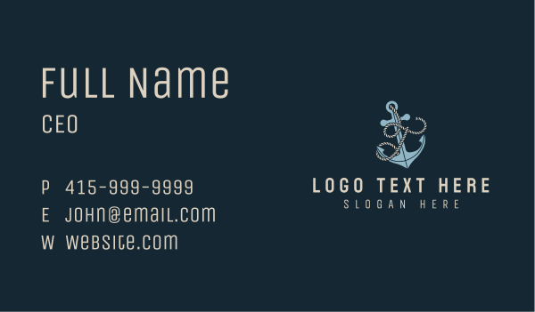 Anchor Rope Letter T Business Card Design Image Preview
