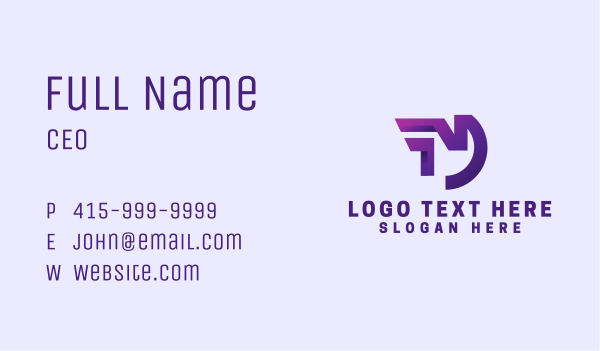 Purple Gaming Letter M Business Card Design Image Preview