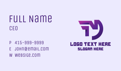 Purple Gaming Letter M Business Card Image Preview