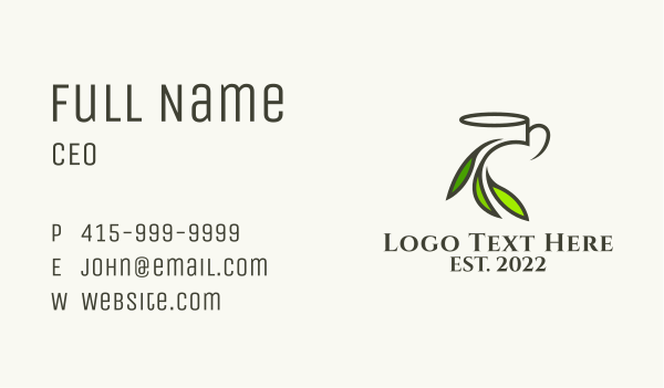 Organic Tea Cup Business Card Design Image Preview