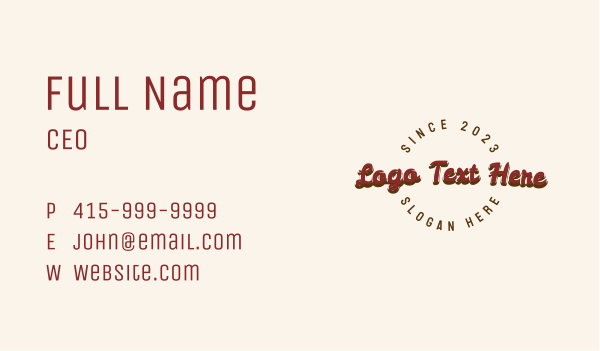 Casual Script Classic Wordmark  Business Card Design Image Preview