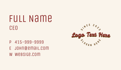 Casual Script Classic Wordmark  Business Card Image Preview