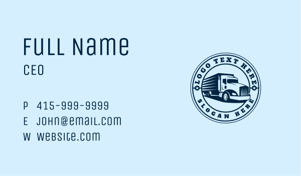 Forwarding Cargo Truck Business Card Design Image Preview