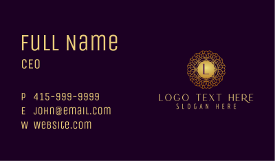 Gold Flower Letter Business Card Image Preview