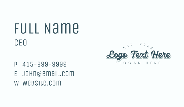 Cursive Retro Lettering Business Card Design Image Preview