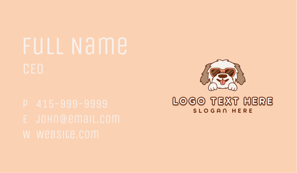 Cute Sunglasses Puppy Business Card Design Image Preview