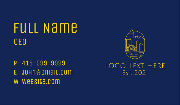 Golden Town Bike  Business Card Design Image Preview