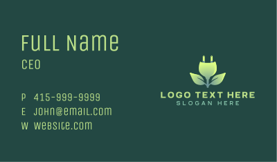Sustainable Leaf Plug Business Card Image Preview
