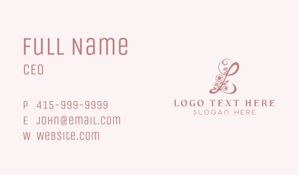 Botanical Floral Letter L Business Card Design Image Preview