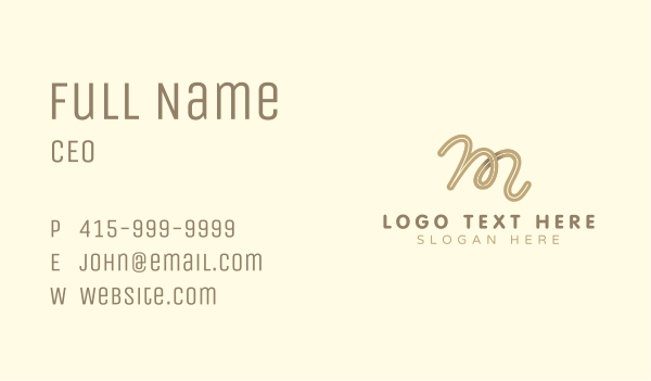 Cursive Company Brand Letter M Business Card Design Image Preview