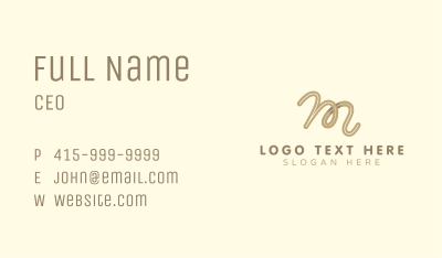 Cursive Company Brand Letter M Business Card Image Preview