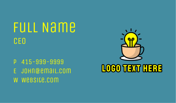 Lightbulb Teacup Cafe Business Card Design Image Preview