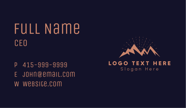 Hipster Mountain Range Business Card Design Image Preview
