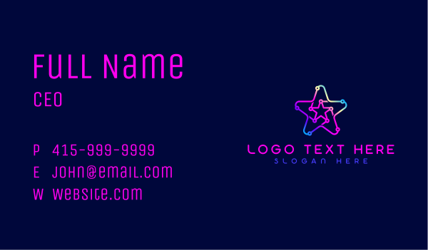 Star Tech Circuit Business Card Design Image Preview