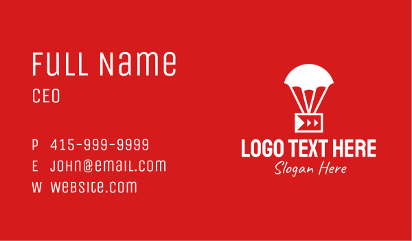 Parachute Media Player Business Card Design Image Preview