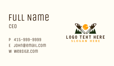 Saw Pine Tree Cutting Business Card Image Preview