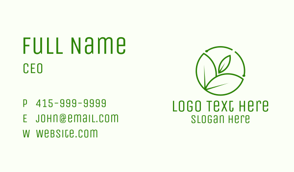 Minimalist Botanical Leaf Business Card Design Image Preview