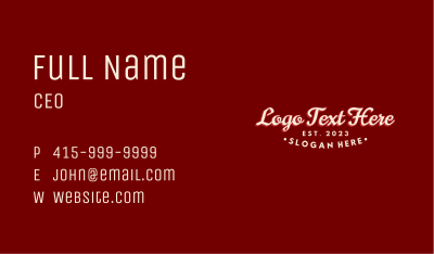 Funky Restaurant Wordmark Business Card Image Preview