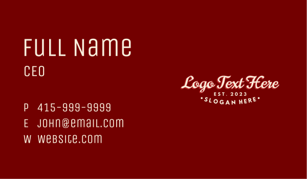 Funky Restaurant Wordmark Business Card Design Image Preview