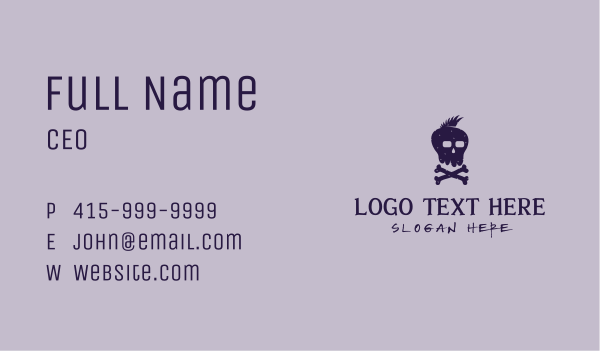 Bone Skull Punk Business Card Design Image Preview