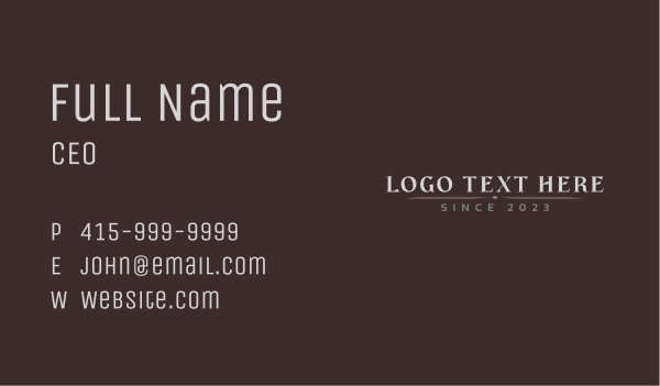 Classy Corporate Wordmark Business Card Design Image Preview