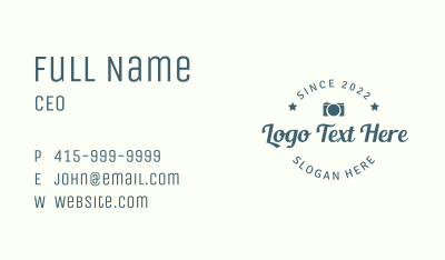 Camera Badge Wordmark Business Card Image Preview