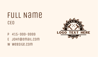 Woodwork Builder Carpentry Business Card Image Preview