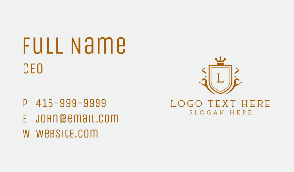 Royal Shield College Business Card Design Image Preview
