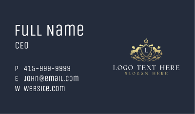 Elegant Horse Shield Business Card Image Preview