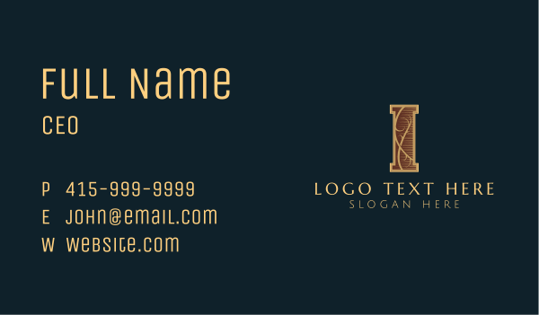 Classic Firm Letter I Business Card Design Image Preview