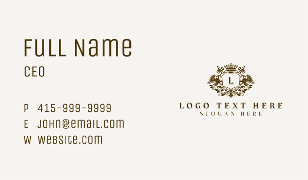 Royal Eagle Coat of Arms Business Card Design Image Preview