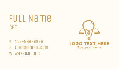 Law Scale Bulb Business Card Image Preview