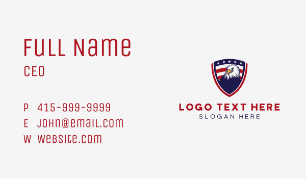 American Eagle Shield Business Card Design Image Preview