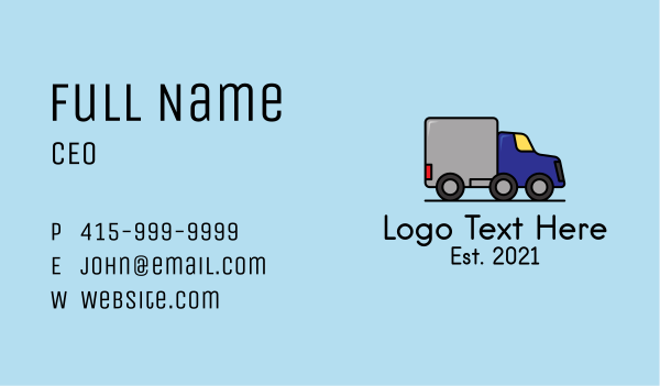 Truck Delivery Service Business Card Design Image Preview