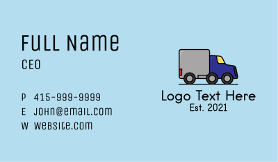 Truck Delivery Service Business Card