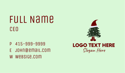 Christmas Tree Mascot  Business Card