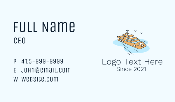 Sea Ferry Cruise Business Card Design Image Preview