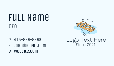 Sea Ferry Cruise Business Card Image Preview