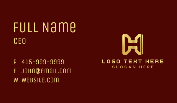 Gold Crypto Currency Letter H Business Card Design Image Preview