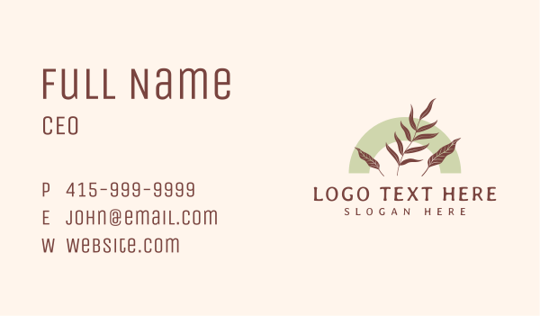 Organic Garden Leaf Business Card Design Image Preview