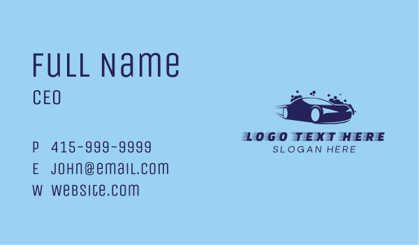 Blue Car Wash Cleaning Business Card Design Image Preview