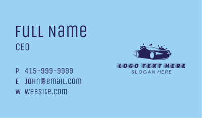 Blue Car Wash Cleaning Business Card Image Preview