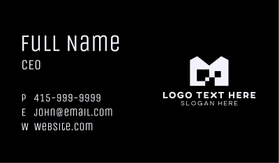 Pixel Gaming Digital Letter M Business Card Image Preview