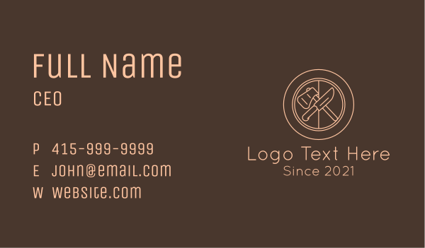 Axe & Knife Camping Badge Business Card Design Image Preview